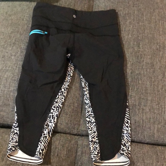 Lululemon Top Speed Crop Capri Nulu material Sz 6 - Picture 4 of 5